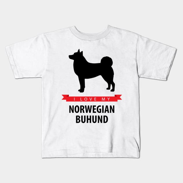 I Love My Norwegian Buhund Kids T-Shirt by millersye